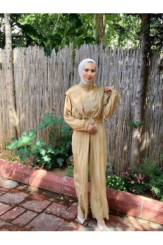 Butik Moda Ptkmks002 Üstü Kısa Fermuarlı Pantolonlu Takım Yeşil 001