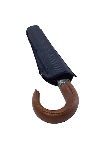 Baginn Snotline-April Deri Çanta Boy Kahverengi Saplı Erkek Şemsiye 100 CM Çap 45 CM