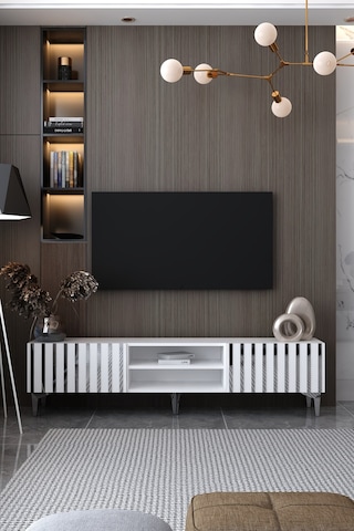 180dhdtsr6bg Aden Pleksi Desen Tv Sehpası Beyaz-gümüş