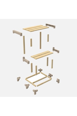 Evinizin Atölyesi 2 Basamaklı Ahşap Merdiven