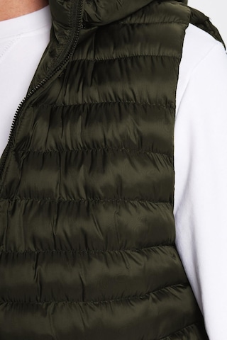 Tudors Erkek Slim Fit Dar Kesim Astarlı Rüzgar Geçirmez Cepli Haki Çıkarılabilir Kapüşonlu Şişme Yelek-32083 Haki