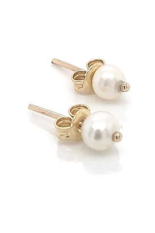 Doğal İnci Çocuk Küpe Gold