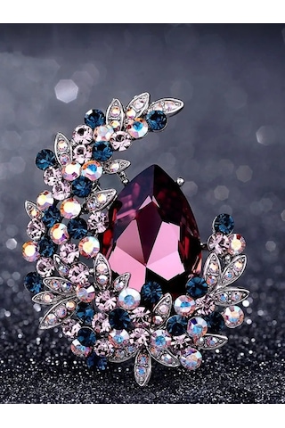 Beautiful Detail Büyük Taşlı Takılı Broş 156714062 Violet