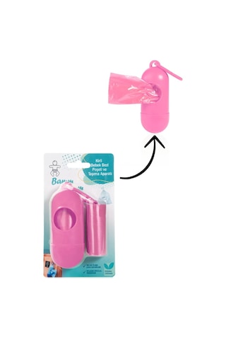 Bamm Bamm Çanta Boy Kirli Bebek Bezi Çöp Poşeti ve Taşıma Çantası (Pembe)