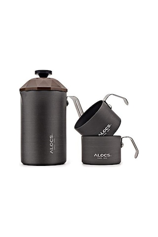 Alocs Paslanmaz Çelik French Press 600 Ml Gri