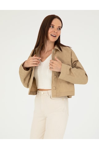 Pierre Cardin Kadın Bej Gömlek Desenli 50289457-vr011 Bej