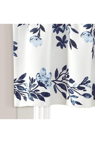Lexroo Tanisha Oda Karartma Pencere Perdesi Saçağı, 45,72 Cm U X 132,08 Cm G, Lacivert Ve Beyaz