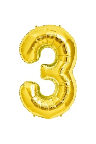 40" Inç 100 Cm 3 Üç Rakamı Folyo Balon Gold