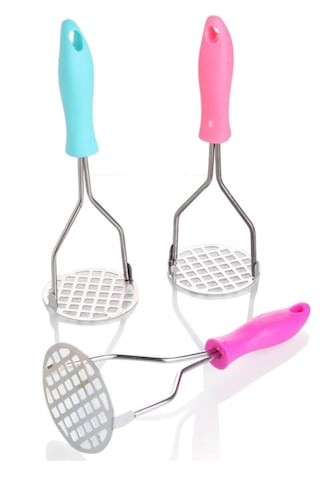 Metal Saplı Metal Patates Ezici - Yuvarlak Baş