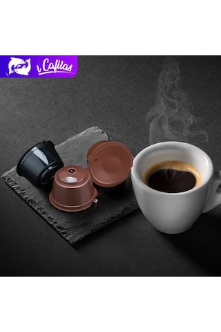 Kahverengi İ Cafilas Dgpnc01 1 Adet Yeniden Kullanılabilir Kahve Kapsülleri Bardak Filtre Bölmeleri Dolce Gusto Doldurulabilir