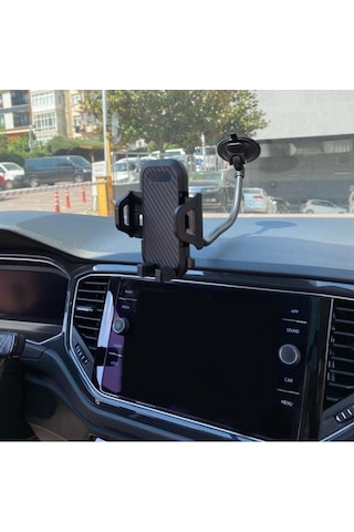 Araç Içi Telefon Tutucu 35 Cm Vantuzlu Akrobat Araba Telefon Tutucu Sipiralli Araba Telefon Tutacağı Siyah