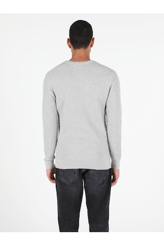 Colin's Slim Fit Bisiklet Yaka Erkek Gri Melanj Kazak CL1051605_Q1.V2_MGA