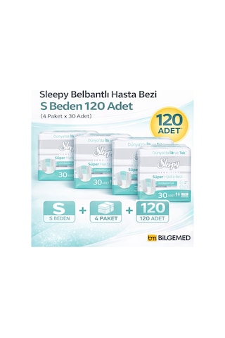Sleepy Belbantlı Hasta Bezi S Beden 120 Adet 4 Paket X 30 Yüksek Emici
