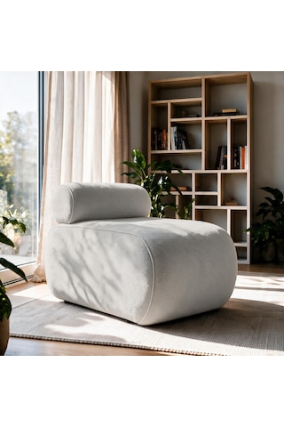 İnarch Dizayn Cosmo Berjer Modern Minimalist Konforlu Tekli Koltuk Açık Gri