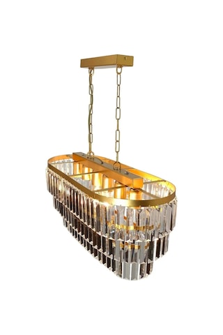 Gizem Gold Kristal Taşlı Lüks Avize 73x30 Cm Altın