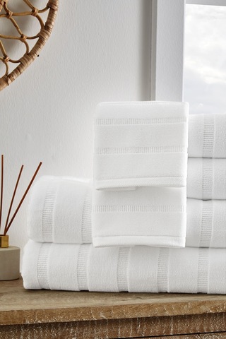 Sadem Organik Stripe Mutfak Ve Kurulama Havlusu 30x50 Cm Beyaz