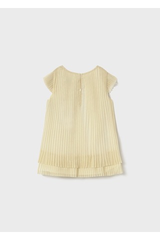 Mayoral 1907 Kız Çocuk Krem Pileli Tül Elbise KREM