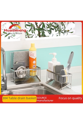 Reedark Çelik Paslanmaz Mutfak Sünger & Mendil Kurutma Rakusu, Su Akışlı Tasarım, Çok Amaçlı Ev Gereci, Kaymazsız Ayaklı Depolama Ünitesi Diğer