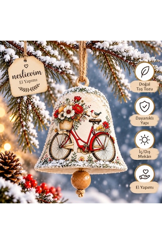 4 Tane Özel Seri El Yapımı Noel Çanları 2 7 CM