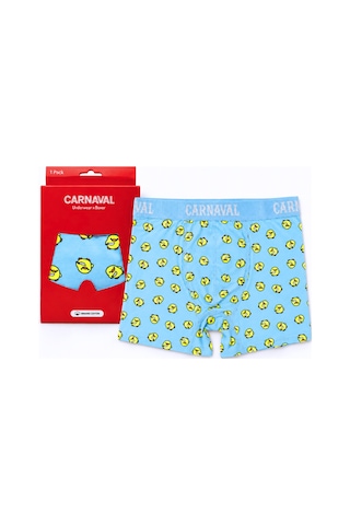 Carnaval Socks Katil Civciv Desenli Erkek Boxer Pamuklu Likralı Parlak Lastikli Kutulu Açık Mavi Çoklu