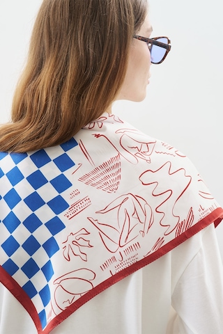 Desenli Orta Boy Saten Fular Dıvıne Dıvıne