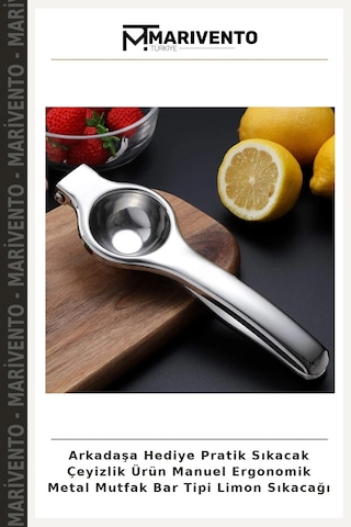 Arkadaşa Hediye Pratik Sıkacak Çeyizlik Ürün Manuel Ergonomik Metal Mutfak Bar Tipi Limon Sıkacağı Çelik