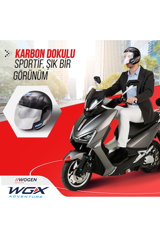 Wogen Karbon Yarım Kask Siyah