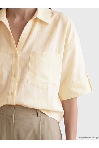 Lcw Everyday Sarı Poplin Kadın Gömlek