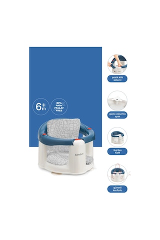 Babyjem Önden Açılır Mama Sandalye Oturağı Ve Minderi - 2 ' Li Set İndigo Mavi