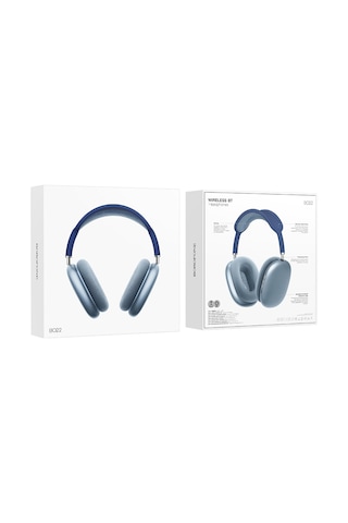 Elmpaly Mavi Bluetooth 5.3 Borofone Bo22 Yeni Kablosuz Kulak Üstü Kulaklık Spor Kulaklığı Derin Bass