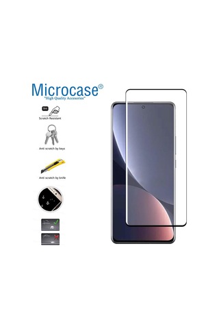 Microcase Xiaomi 12S Pro 3D Curved Tam Kaplayan Kavisli Cam