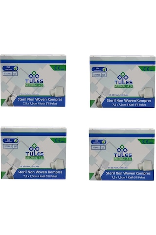 Tules 5 li Steril Non Woven Kompres Spanç 7,5 x 7,5cm 6000 Adet