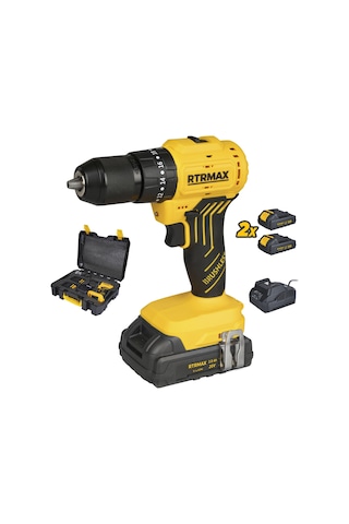 Rtrmax RTS5012 Şarjlı Darbeli Matkap Kömürsüz 54 Nm 2x2 Ah 20V Çift Akü S-Lion