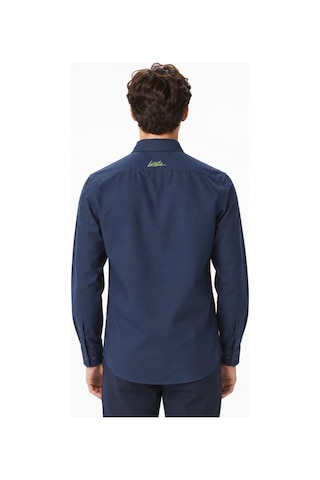 Lacoste Mens Slim Fit Navy Shirt Dar Kesim Pamuklu Erkek Gömlek Lacivert