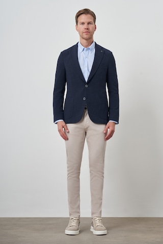 Morven Erkek Lacivert Dokuma Slim Fit Mono Yaka Ceket 25ms002016200 Lacivert