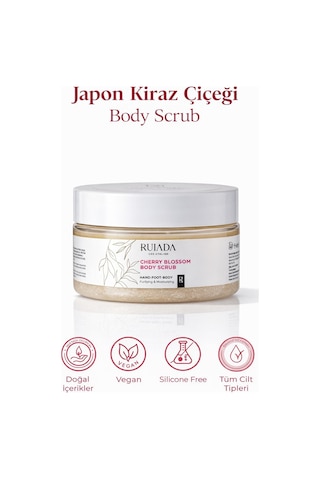 Japon Kiraz Çiçeği Body Scrub Besleyici Arındırıcı Nemlendirici Vücut Peelingi 250 Ml.