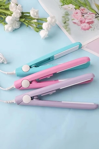 Mini Taşınabilir Saç Düzleştirici - Seyahat Tipi Seramik Kaplama Maşa - Pastel Renk Seçenekli