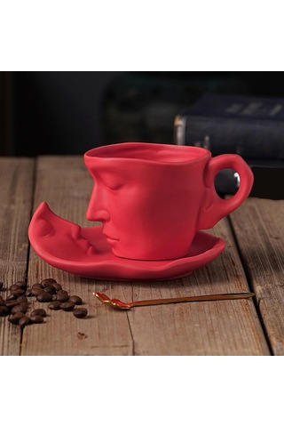 Suntek Yenilikçi İnsan Yüzü Desen Kupa Soyut Sanat 260ml Yeni