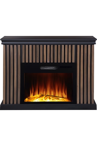 Tektes Kahve Kasalı 8 Renkli Bluetoothlu Alev Sesli V Elektrikli Şömine