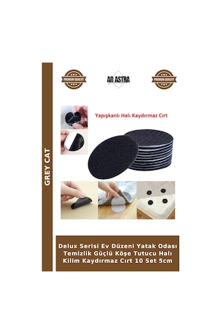 Delux Serisi Ev Düzeni Yatak Odası Temizlik Güçlü Köşe Tutucu Halı Kilim Kaydırmaz Cırt 10 Set 5cm