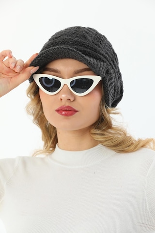 Siperli Çift Kat Antrasit Triko Örme Bere Antrasit