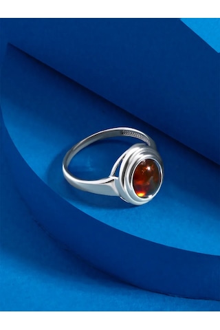 Serebro Rossii Kehribar Yüzük Gümüş 925 140085900 Gri