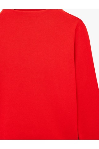 Koton Dik Yaka Modal Karışımlı Uzun Kollu Slim Fit Tişört Kırmızı 7wkg10187ak