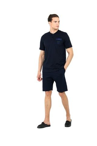 D's Damat 23003 Saten Biyeli Patlı 5'li Rob. Set Lacivert