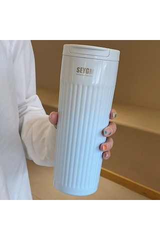 Shidai888 500 ML Taşınabilir Moda Paslanmaz Çelik Kahve Kupası Renk Değiştiren Tasarım Araba Termos Kupa Mavi Mavi