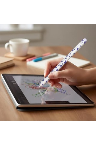 Galaxy Tab S Pen Kılıf Pastel Benek Desenli Silikon Mor