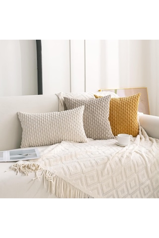 4'lü Set Nötr Dekoratif Yastık Kılıfı 45x45 Cm Kadife Kırlent Kılıfları Yatak Kanepe Kanepe Oturma Odası İçin Yumuşak Yastık Kılıfları Çok Renkli