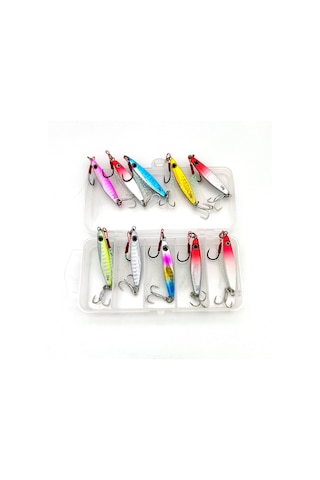 Valkyrie 10 Adet 10gr 4.8cm Kutulu Metal Rapala Jig Seti Balık Olta Yemi İspanyol Oltası