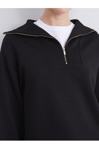 Lcw Vision Siyah Dik Yaka Kadın Sweatshirt