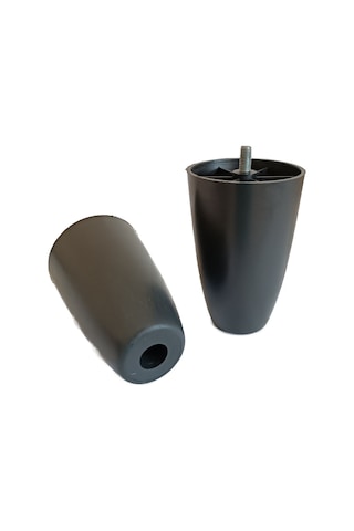 Armut Plastik Baza Mobilya Koltuk Ayağı 4 Ad. Siyah 12cm M8 Vida